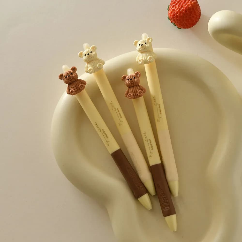 Penne gel cancellabili con orso carino Inchiostro blu Divertente cartone animato Fare clic su penna gel Penna per scrivere per studenti Ritorno a scuola Cancelleria coreana