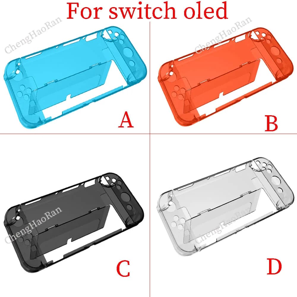 1PC Per 4 colori Interruttore trasparente Custodia protettiva in cristallo OLED Custodia protettiva Custodia trasparente con vibrazione divisa Custodia antigoccia