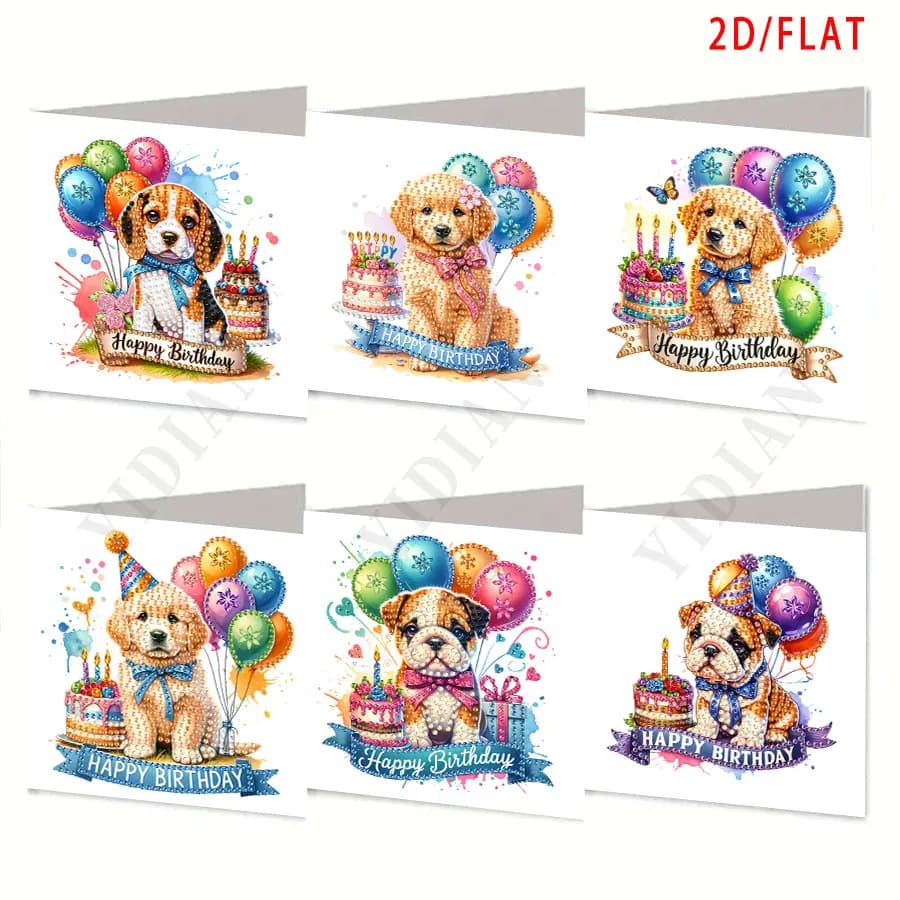 6pcs Diamond Painting Greeting Card Set - Christmas Gift, perfect for sending warm wishes to family and friends