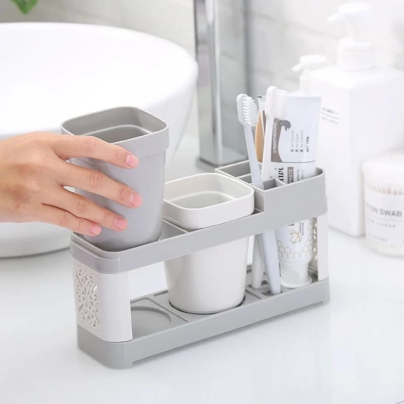 Portaspazzolino multifunzione Set di spazzole per punzonatura gratuite portabicchieri per denti portabicchieri verticale portabicchieri porta dentifricio