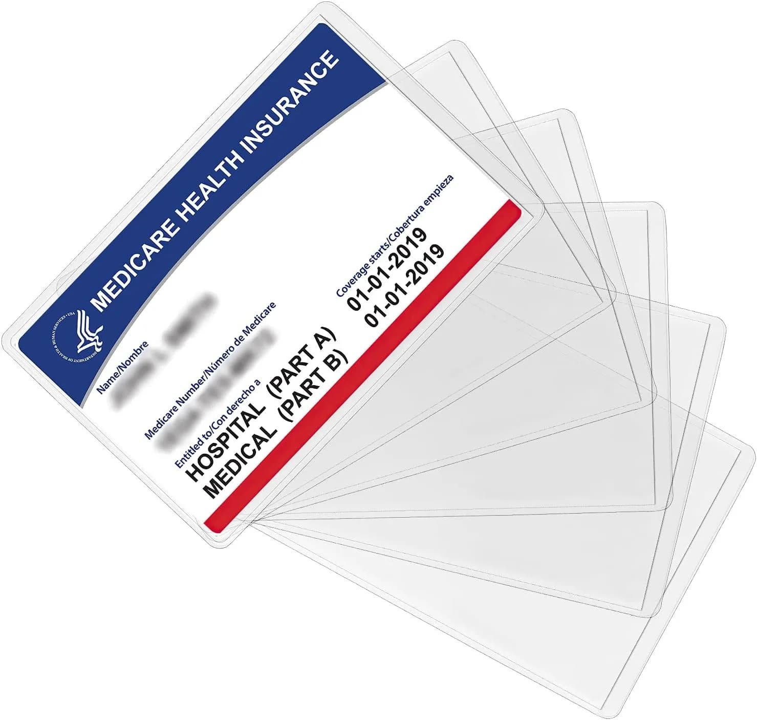 New Medicare Card Protector, 10 Pack Plastic Card Holder for Wallet Single, Business Card Sleeve Waterproof Cards Plastic Protector for Credit Card Business Card Social Security Card