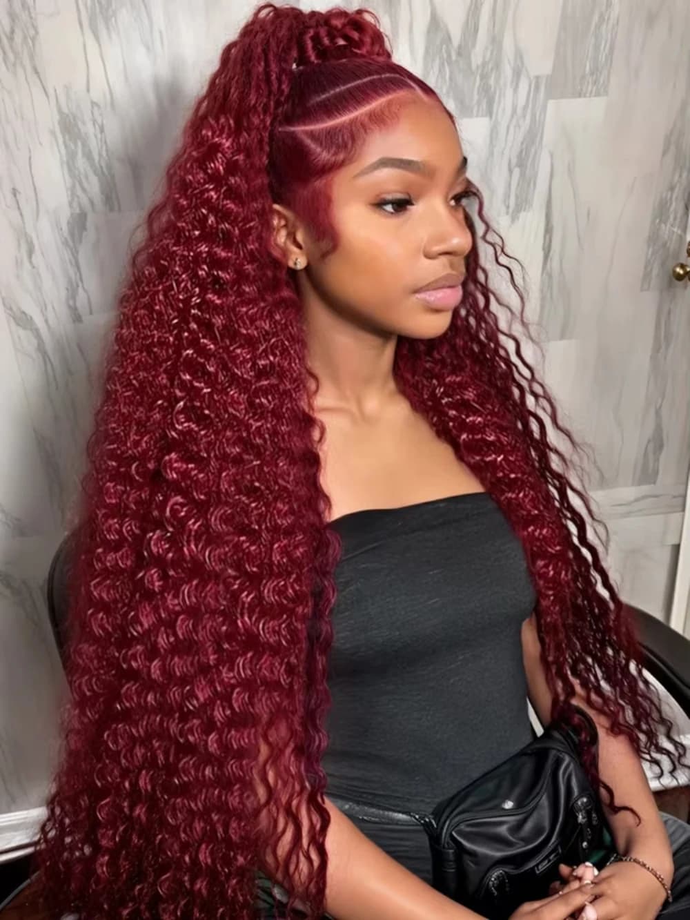 180 Density Burgundy 13x4 Lace Front Human Hair 99J Red Transparent Deep Wave 13x6 Lace Frontal Wig For Black Women