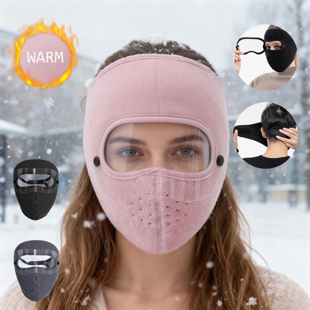 Maschera invernale calda con occhiali per uomo donna, maschera da sci antivento antipolvere per ciclismo bicicletta moto sport per climi freddi