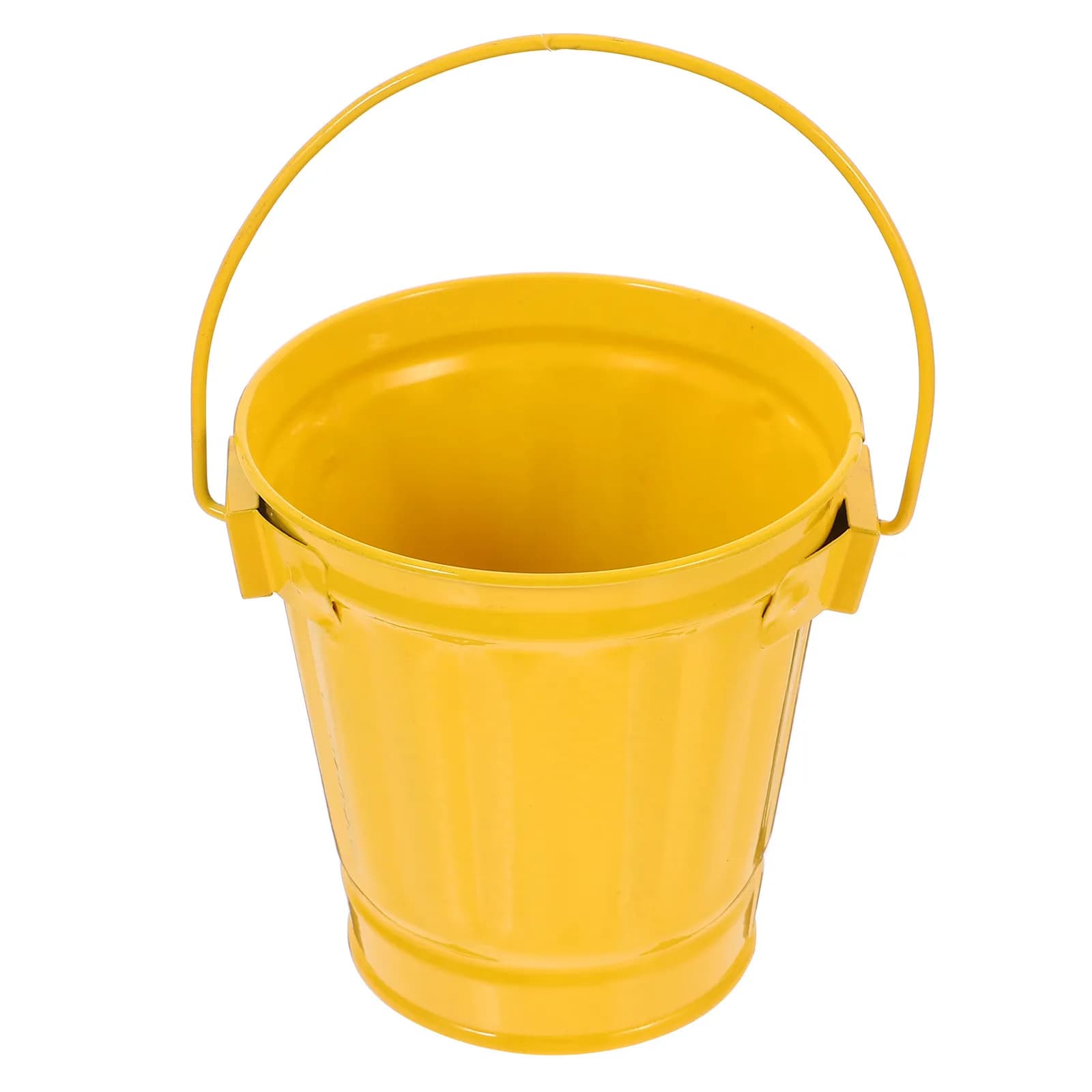 Mini Handled Iron Bucket Small Metal Trash Can Desktop Pencil Holder Multifunctional Storage Pot for Office Home Classroom