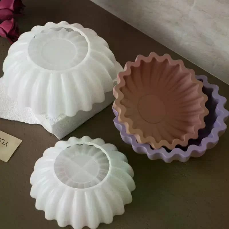 Bowl Resin Storage Box Silicone Mold, Unique Container For Jewelry Holder Candle Vessel Epoxy Resin Concrete Cement DIY Art