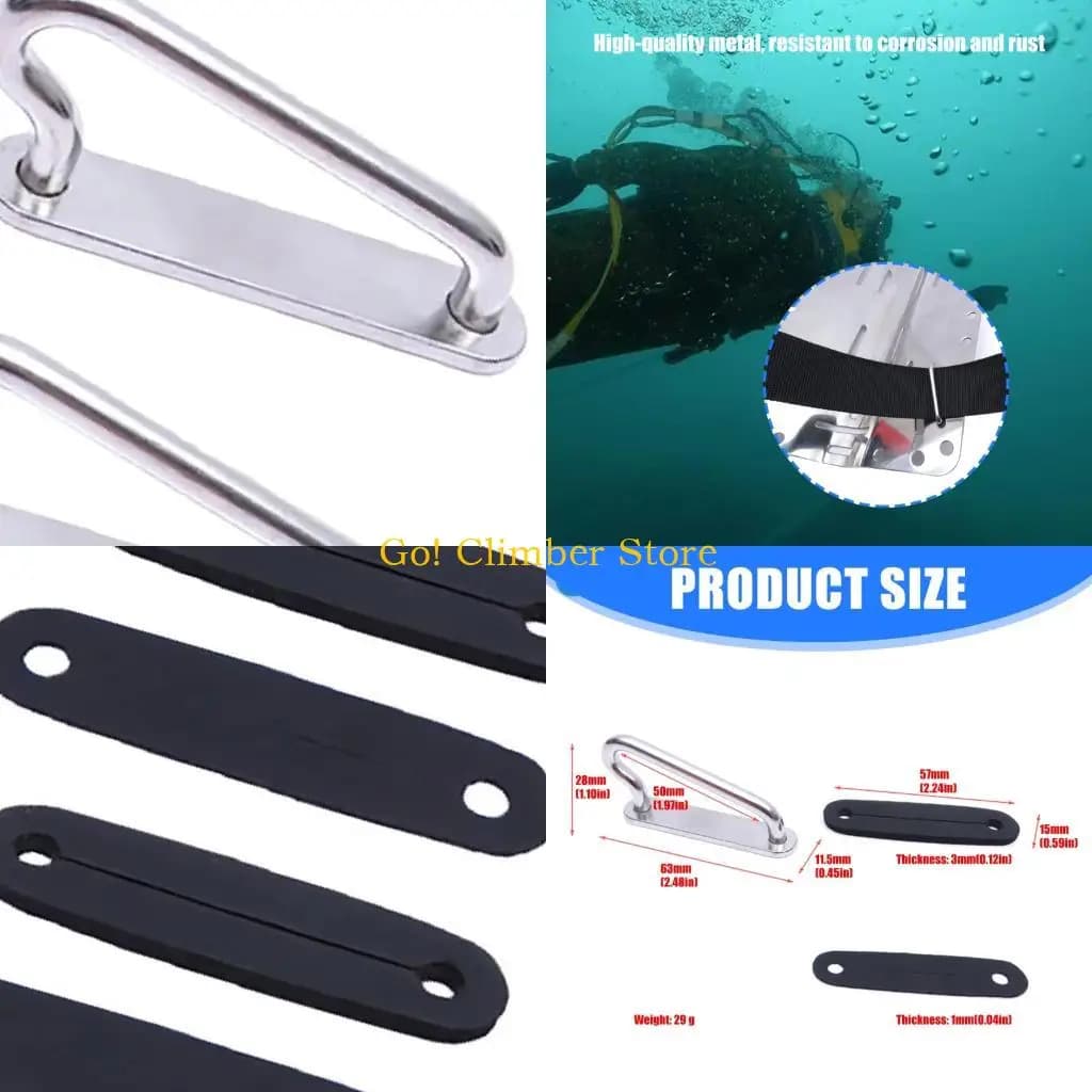 2 lot Q84C Stainless Steel Dive Belt Connector prevents accidental weight release for