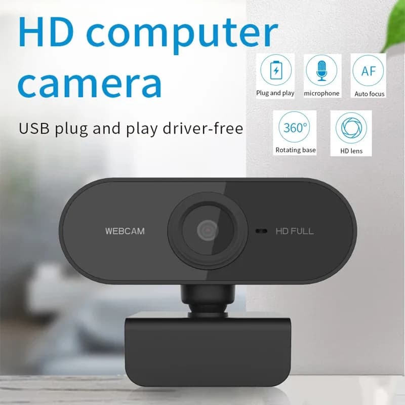 Nuova mini webcam per PC Full HD con microfono, supporto USB, adatta per laptop e desktop, ideale per videochiamate, conferenze e lavoro dal vivo.