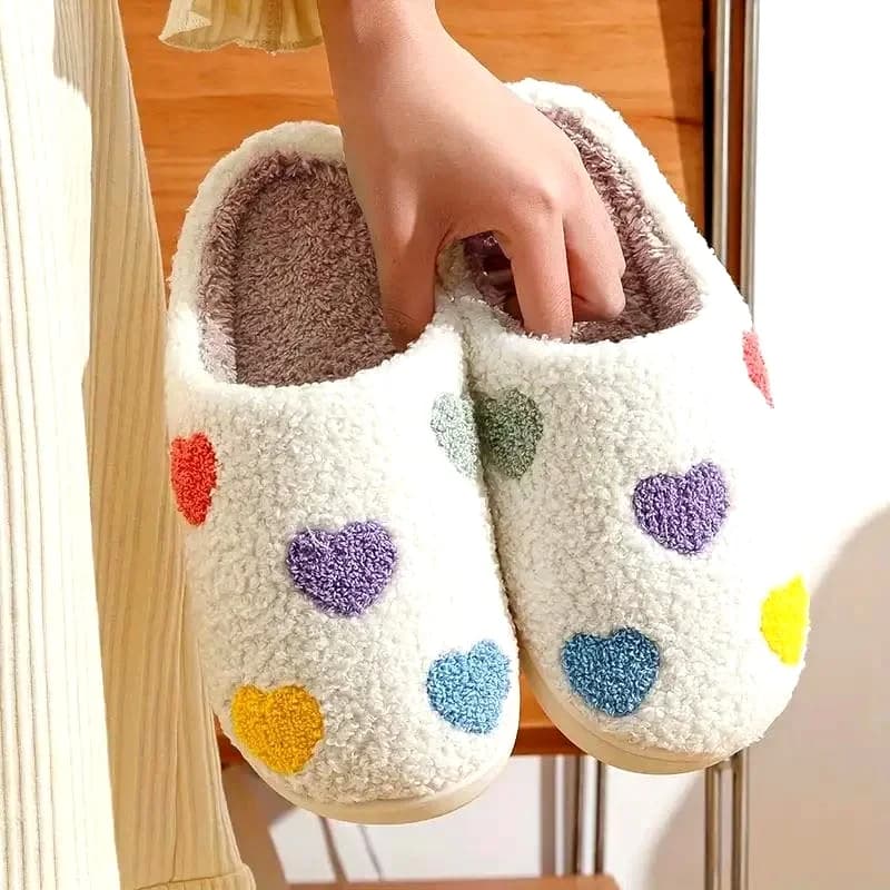 Ladies Soft Sole Slippers Winter Warm Anti-Slip Home Slippers Comfortable Poop Texture for Women