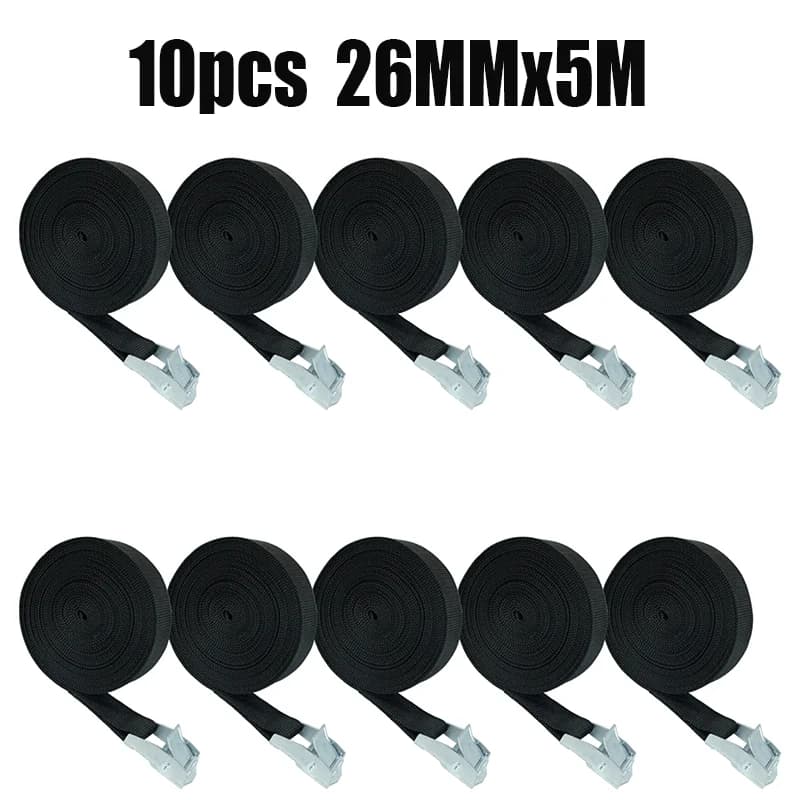 5M Cargo Straps With Buckle Tie-Down Belt for Motorcycle Car Bicycle Metal Tow Rope Strong Ratchet Fixing Belt for Luggage Bag