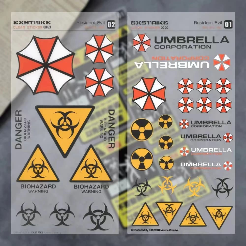 Resident Evil Umbrella Logo Adesivo trasparente riflettente Accessorio modificato per decalcomania per casco da corsa per auto moto impermeabile