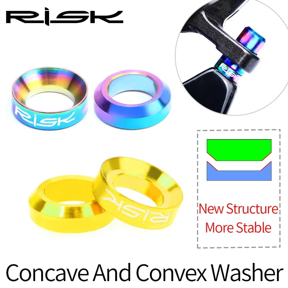RISK M6 Distanziatore Concavo e Convesso in Titanio per Freno a Disco Bici Shimano XT R M8000, Regolazione Altezza Idraulica
