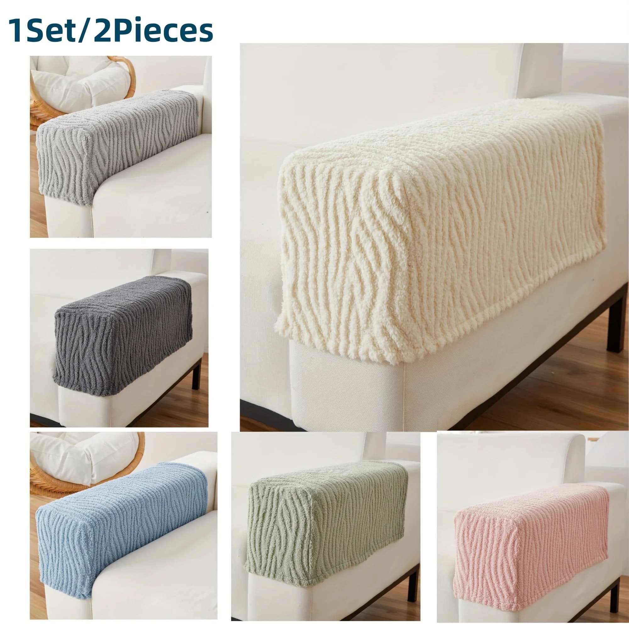 1Set/2 pezzi linee universali fodera per bracciolo per divano estensibile in pile Jacquard Tuffed per soggiorno Office Home Decor