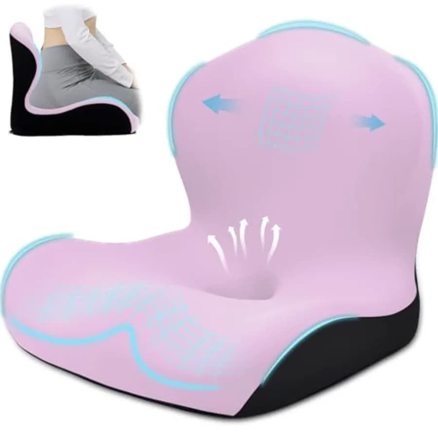 Cuscino per Sedia da Ufficio e Auto, Cuscini Ergonomici a Forma di L per Sedile Auto, Cuscino in Memory Foam, Supporto Lombare per Sedia