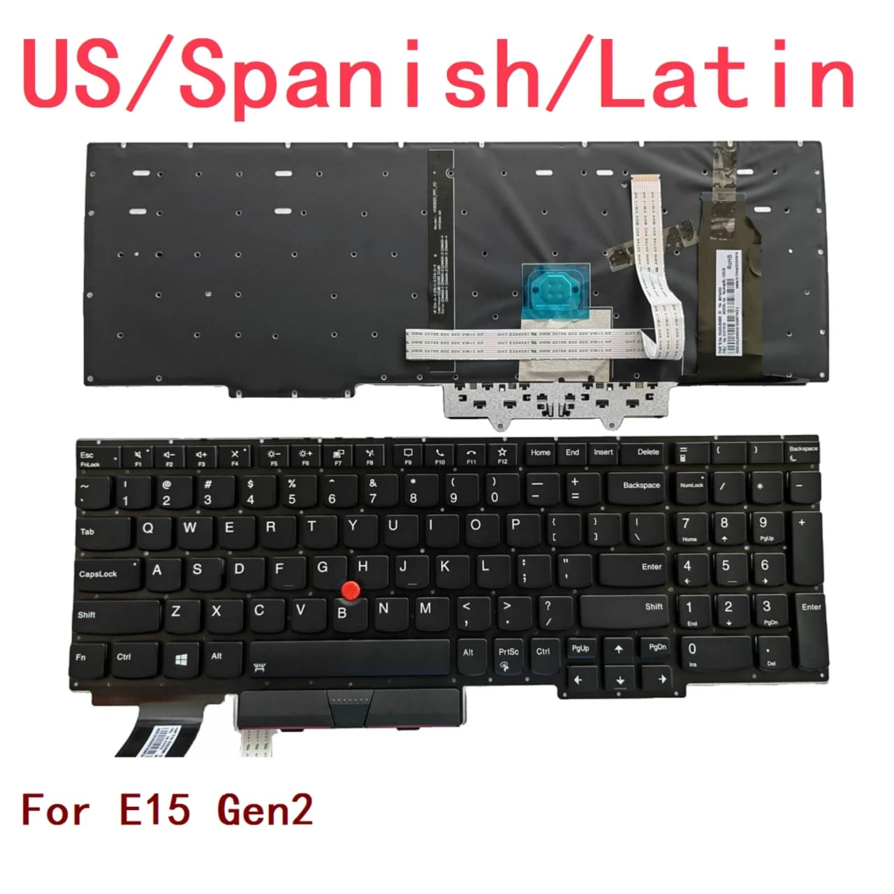 Nuova tastiera retroilluminata per Laptop latino spagnolo americano per sostituzione PC Notebook Lenovo Thinkpad E15 Gen2