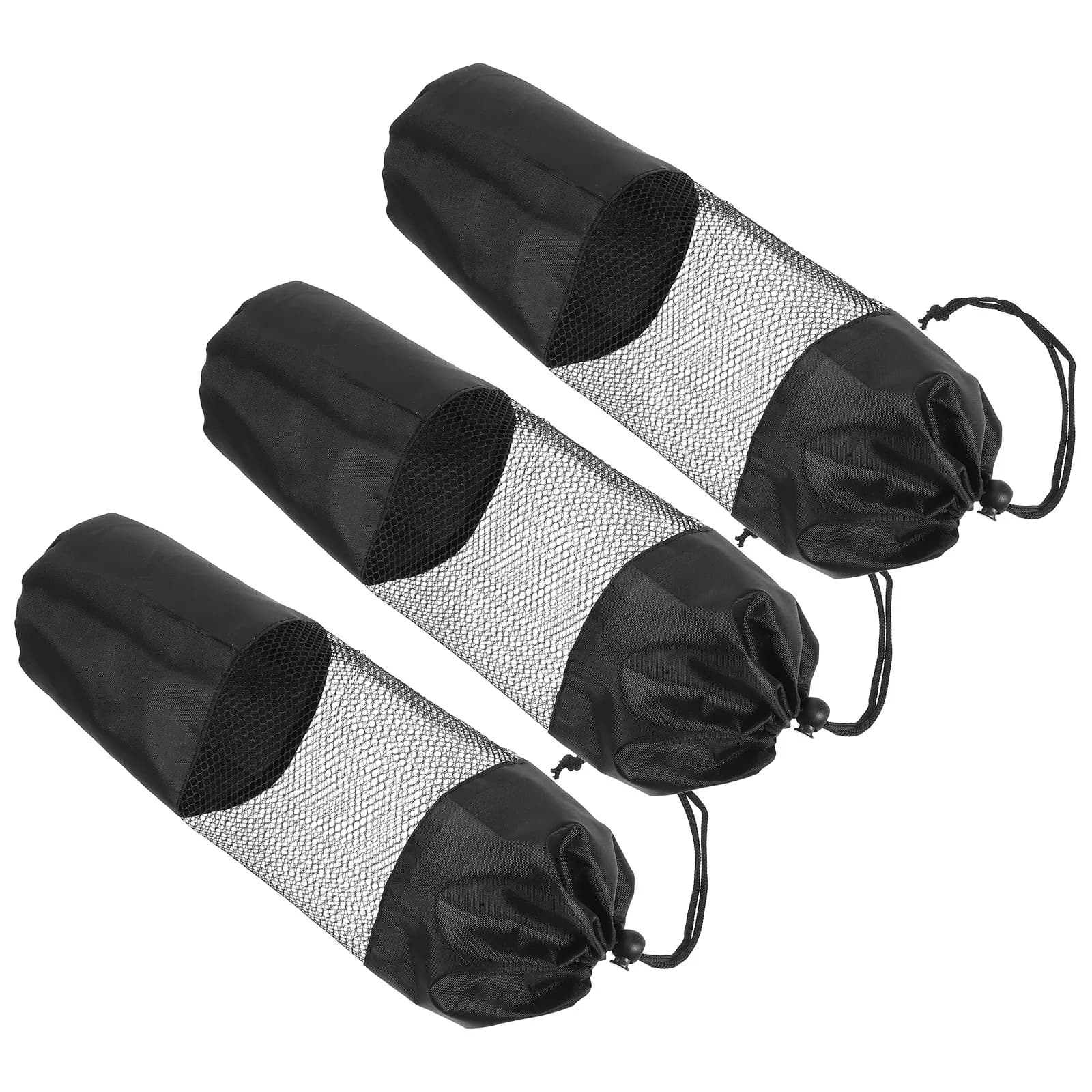 3Pcs Yoga Mat Storage Mesh Bag Porous Breathable Lightweight Canvas Duffel for Roller Boxing Gloves Thai Pads Gym Sports