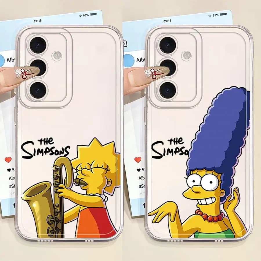 Cover per Telefono con Cartoni Animati dei Simpson per Samsung Galaxy A36 A13 A14 A16 A33 A52 A26 A24 A25 A51 A52 A31 A54 A15 A56 A50 A34 A35
