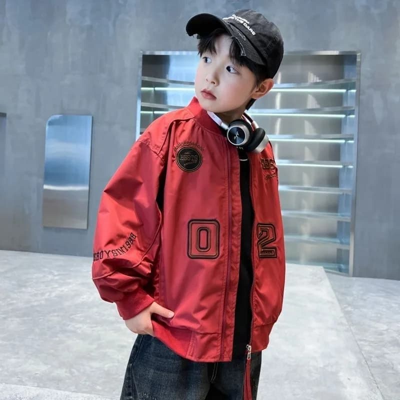 2025 Baseball Jacket for Kids New Spring Autumn Lightweight Kids Jacket with Embroidered Design Kids Sports Jacket for Kids