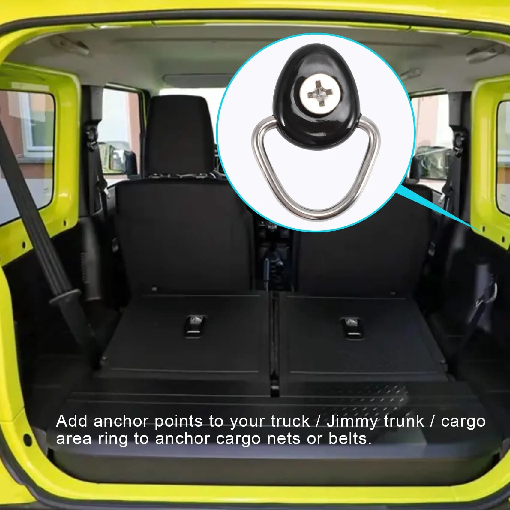 A76T-10-PACK Ancoraggi Metallici con Anello a D per il Bagagliaio Jimny JB64 JB74W 2019 2020 2021