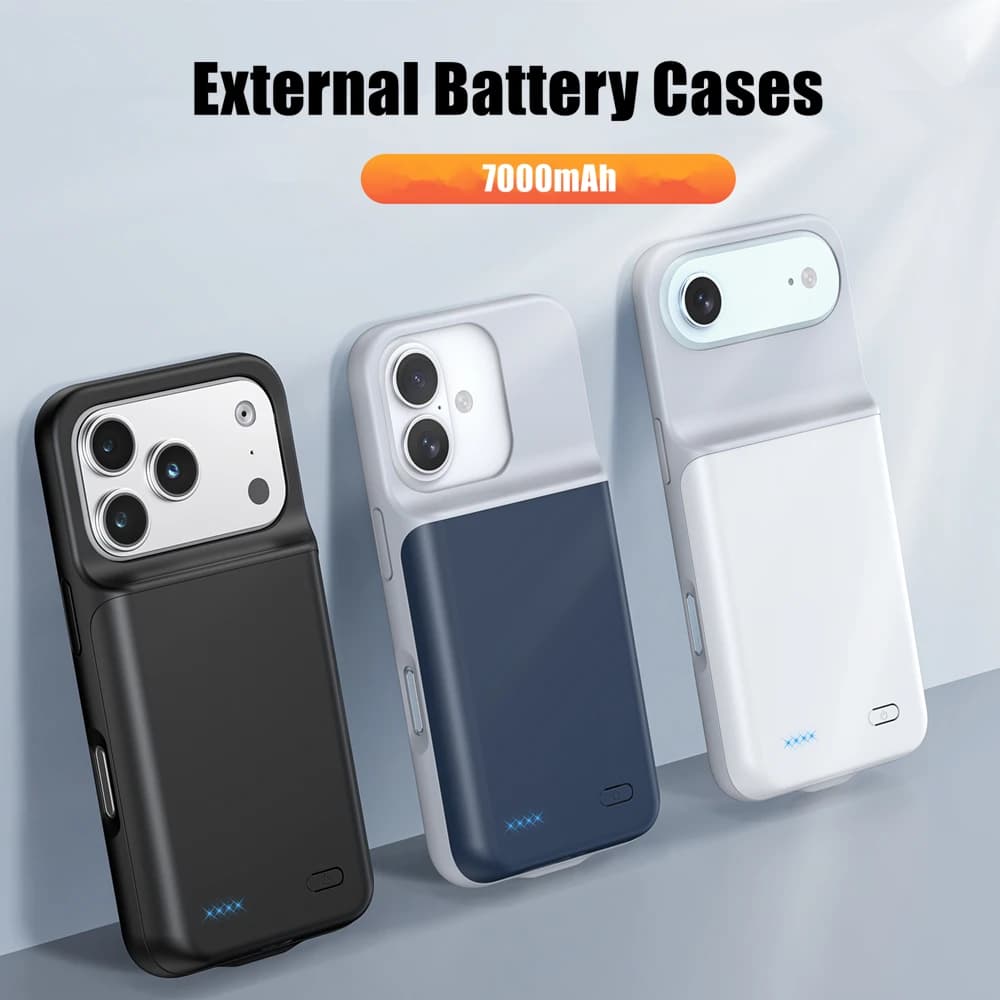 Custodia Powerbank da 7000 mAh per iPhone 17 16 Pro Max 17Air 16Plus 16e Custodia per batteria Caricatore portatile Accumulatori e caricabatterie di riserva Copribatteria esterno