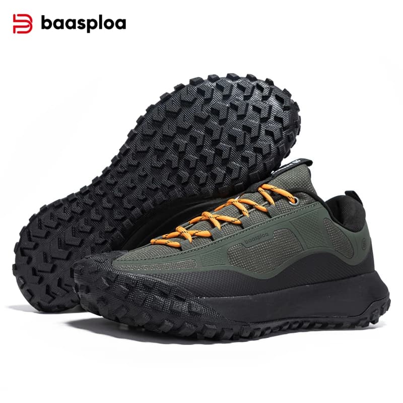 Baasploa Scarpe da trekking da uomo, comode, morbide, impermeabili, da trekking, alla moda, resistenti, antiscivolo, per arrampicata all'aperto
