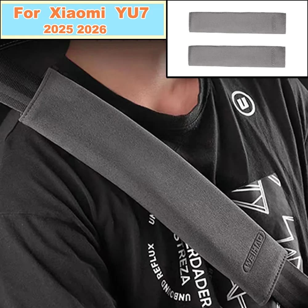 Suede Seat Belt Shoulder Pad Extended Anti-chafe Neck Protector Cover For Xiaomi YU7 2025 2026 Car Interior Accessories