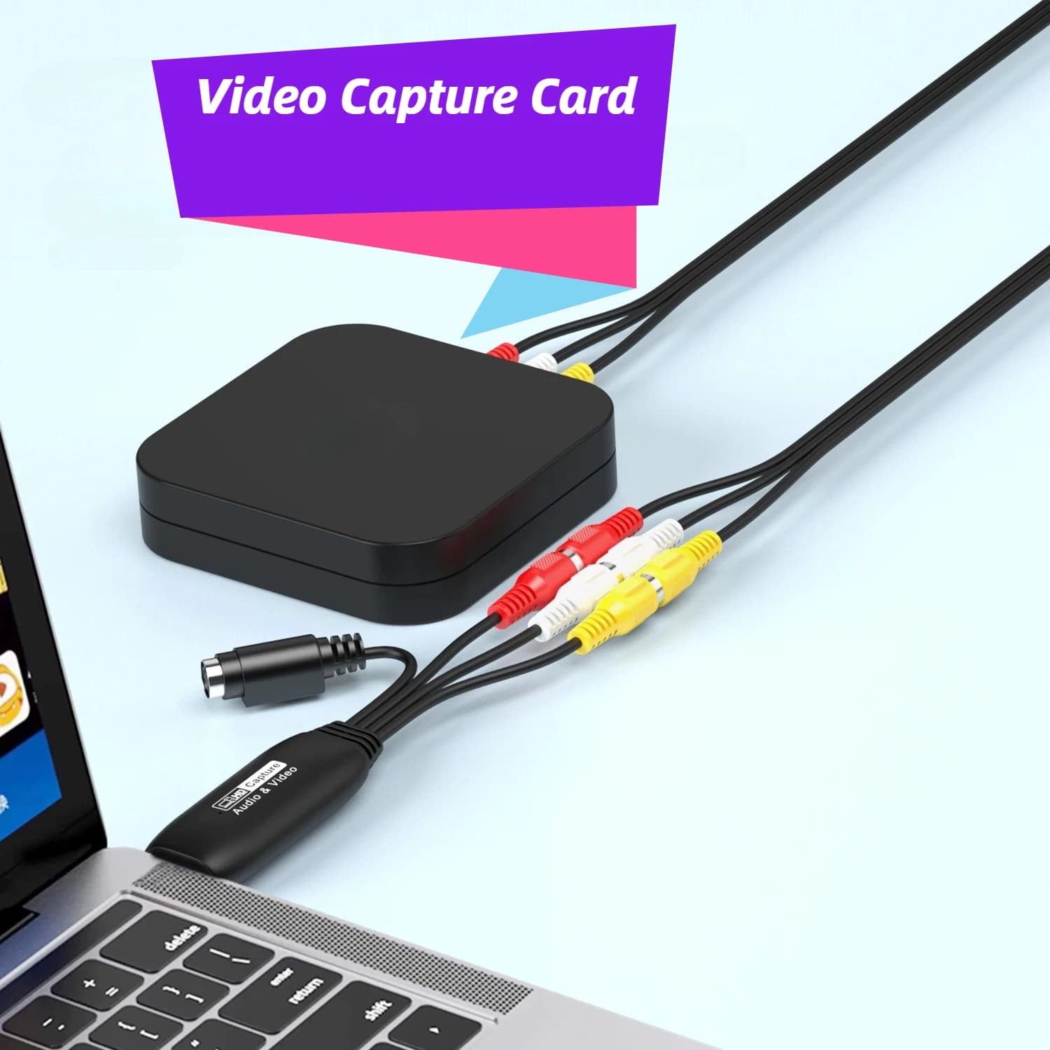 Scheda di acquisizione video USB 2.0 RCA Registratore AV USB VHS TV DVD VCR Adattatore di acquisizione audio Convertitore video da RCA a USB per Mac