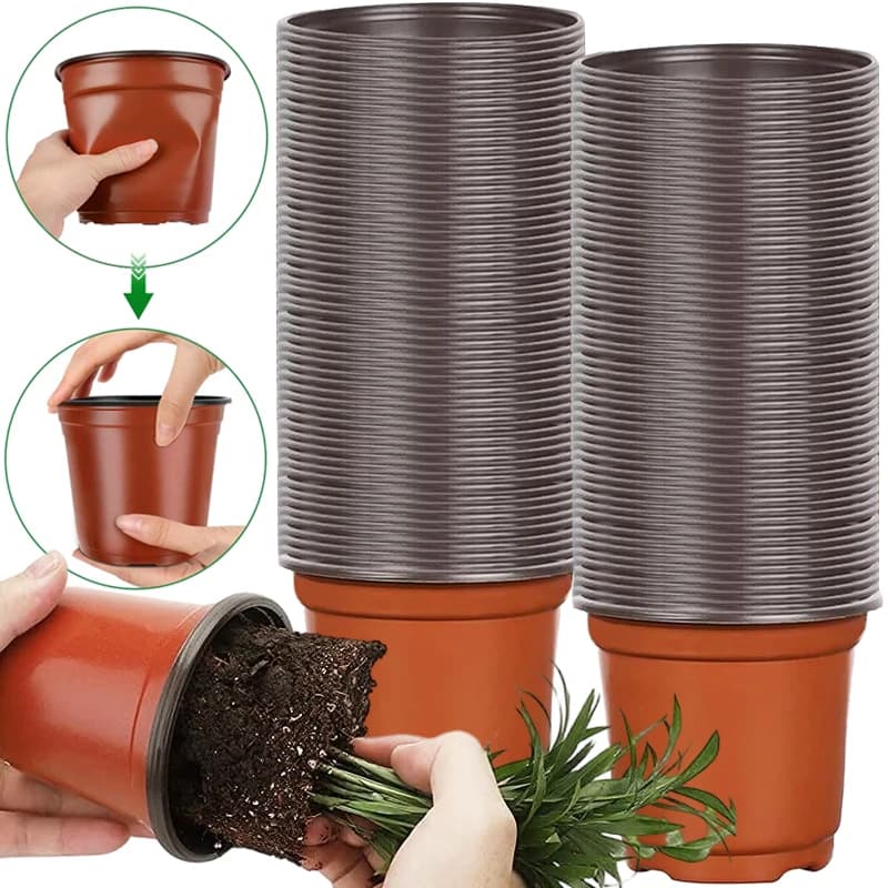 Plastic Vases for Semenzai, Reusable Containers for Plants and Flowers, Small Garden Vases with Holes