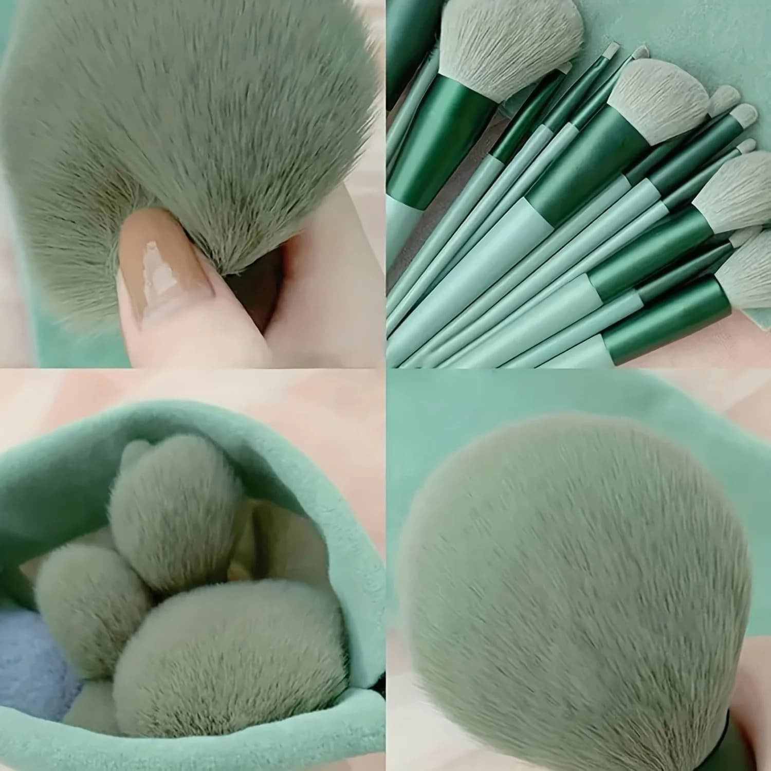 Set di 13 pennelli per il trucco, morbidi e professionali, pennello per fondotinta, pennello per fard, pennello per cipria, pennello per ombretto, pennello multifunzionale per sfumare il trucco, confezione regalo gratuita.