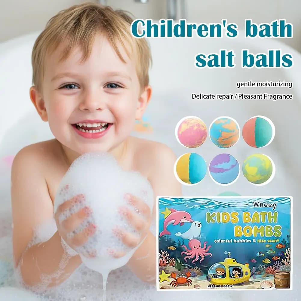 1/2Set Kids Bath Bombs Natural Mega Bubbles Surprise Ocean Toys Gift Set Skin Friendly Bathing Kit for Boys and Girls 6Pcs/Set