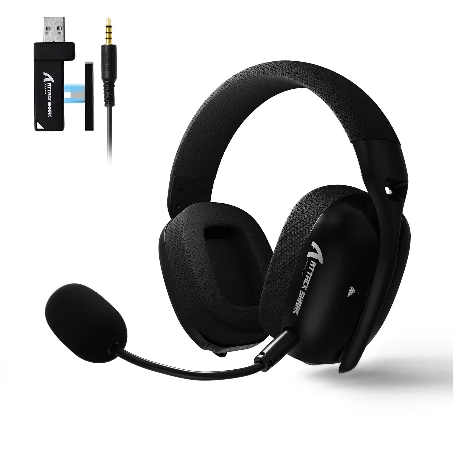 Attack Shark L80PRO Cuffie da gioco wireless ultraleggere Sistema doppio microfono pieghevole 2.4Ghz/BT/3.5mm cablato a bassa latenza PC/Mac/PS/XBOX