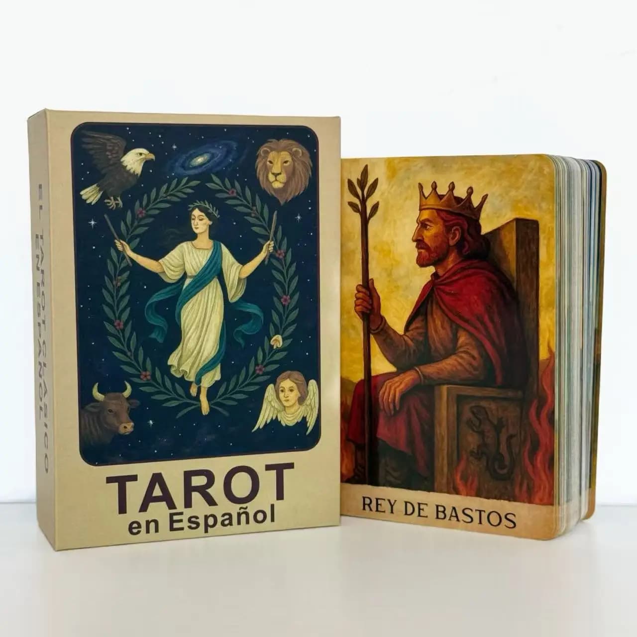 Mazzo di tarocchi spagnoli, carte dei tarocchi classiche con guida PDF, per principianti per esperti avanzati, gioco di divinazione, 12x8 cm