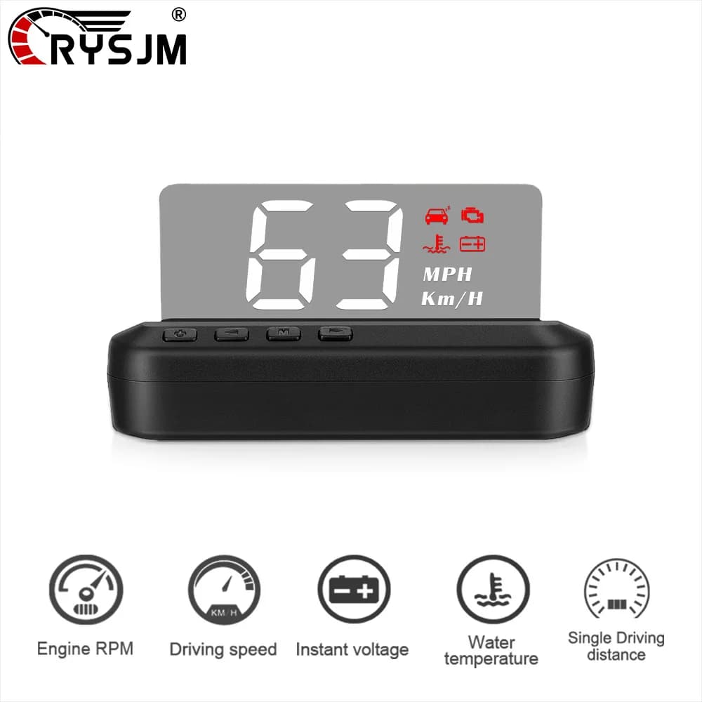 Display Head-Up C100 OBD2 per Auto, Accessori HUD OBD, Tachimetro, Temperatura Acqua, Voltaggio, Proiettore con Allarme di Eccesso di Velocità per Veicoli