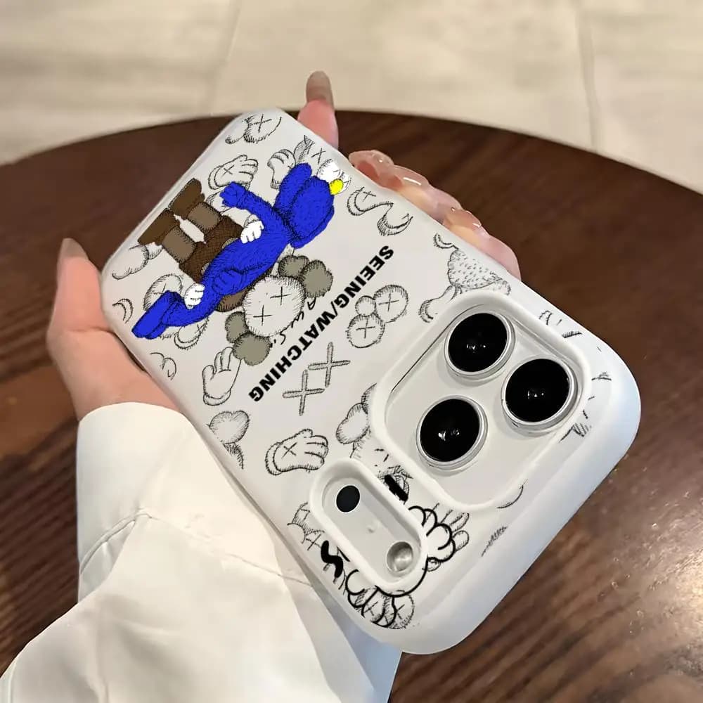 Pop Art Mixk K-KAWS Phone Case For IPhone 17 Air 16 E 15 14 Plus 13 12 11 Pro Max 2 Soft Frosted Candy Transparent Jelly 2-in-1