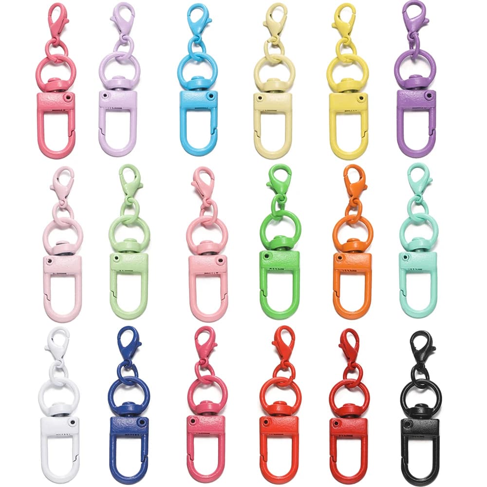 5/10 pezzi ganci a moschettone in lega colorata con chiusura a moschettone da 14 mm per portachiavi fai da te borse pendenti accessori all'ingrosso