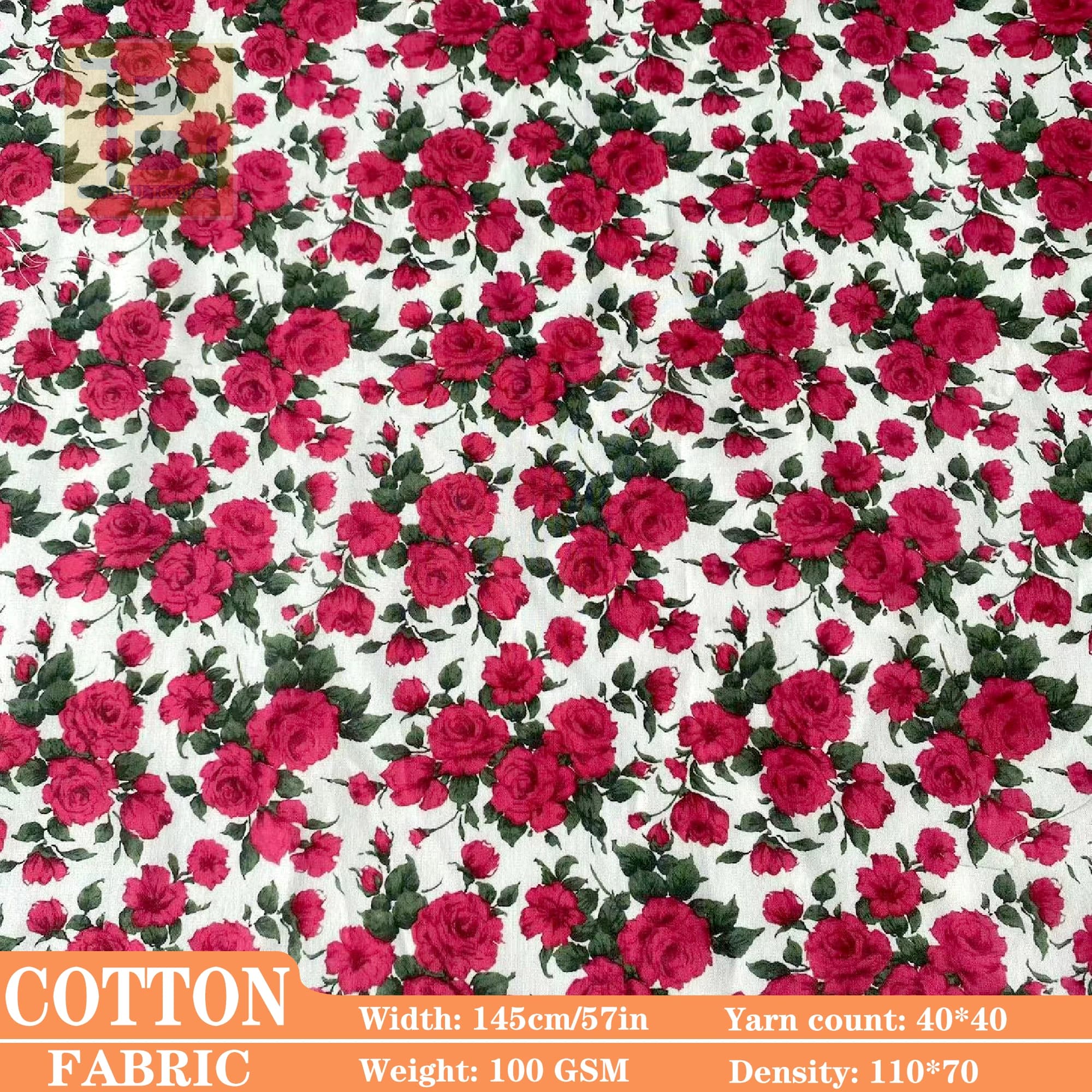 Tessuto di Cotone, Stampa Liberty Rose, Cotone a Fibra Lunga Anni '80 per Abbigliamento, Cucito, Quilting, Fai-da-Te, Tessuto per Designer (al Metro)