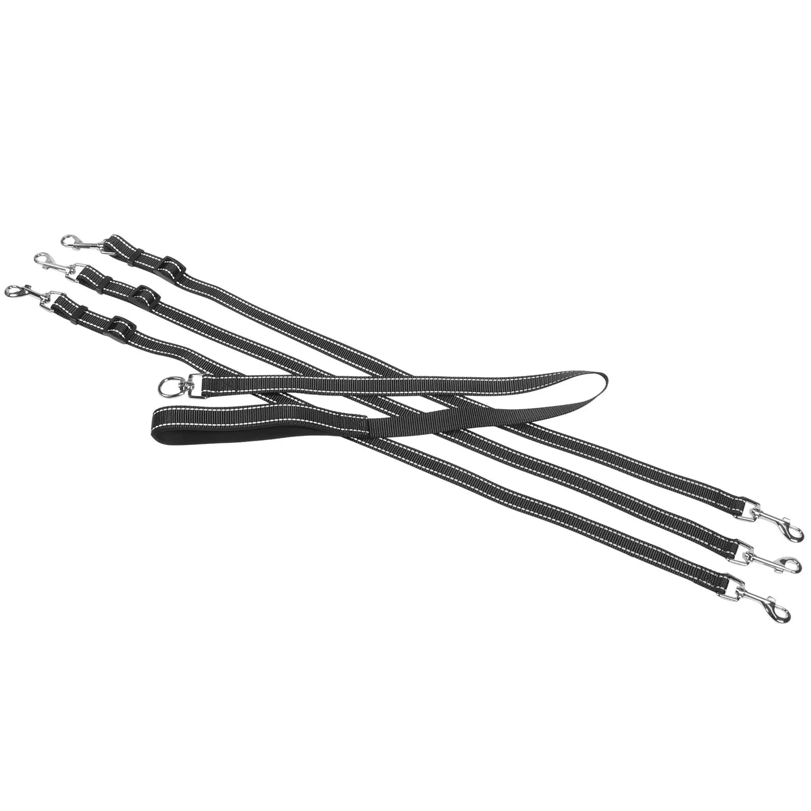 Guinzaglio per Cani Robusto a 3 Vie, Corda di Trazione Riflettente, Elastico in Nylon con Effetto Ammortizzante, Fibbia Girevole a 360 Gradi Antiscivolo