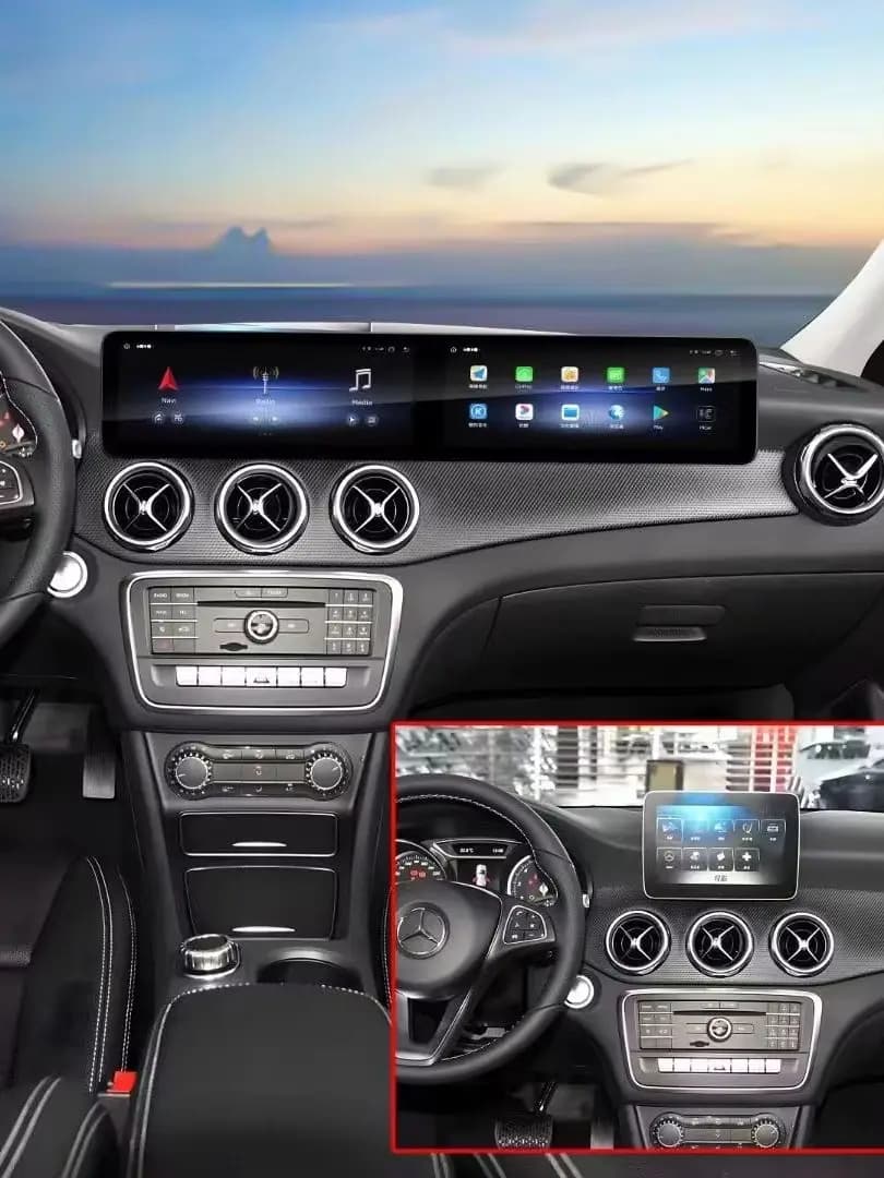 Android 13 doppio schermo per Mercedes Benz CLA / GLA /A classe 2013-2018 Car Carplay lettore multimediale navigazione Auto Stereo Radi