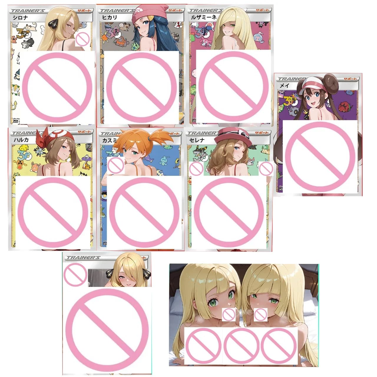 PTCG ACG Goddess Story Dawn Cynthia Lusamine Carte Flash Pieghevoli Fai-da-te Rosa Misty Serena Anime Heroine Gioco di Carte da Collezione Giocattoli