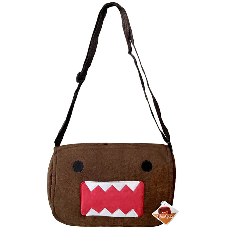 Domo Kun Borse a tracolla in peluche per donna Uomo Moda simpatico cartone animato Anime Borsa da scuola Borse a tracolla marroni