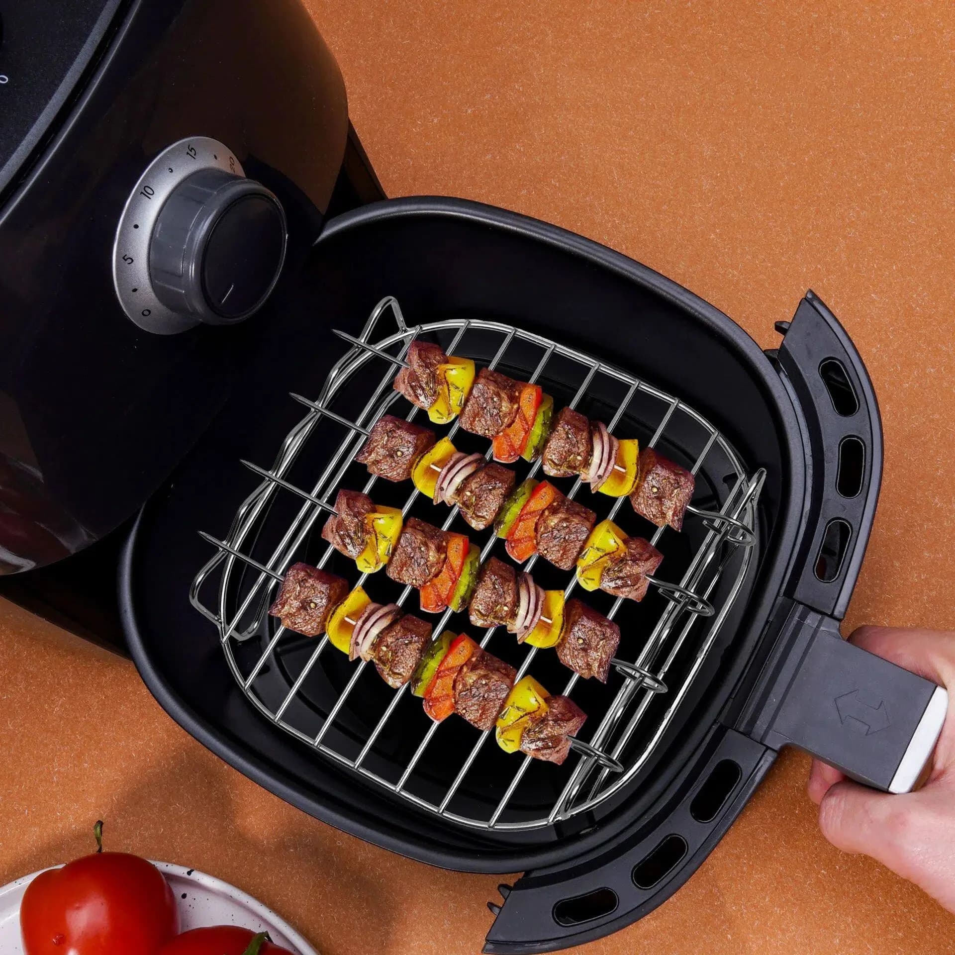 Double Layer Air Fryer Rack, Multi-purpose Stainless Steel Cooking Stand Air Fryer Accessories for Kitchen Baking Roasting