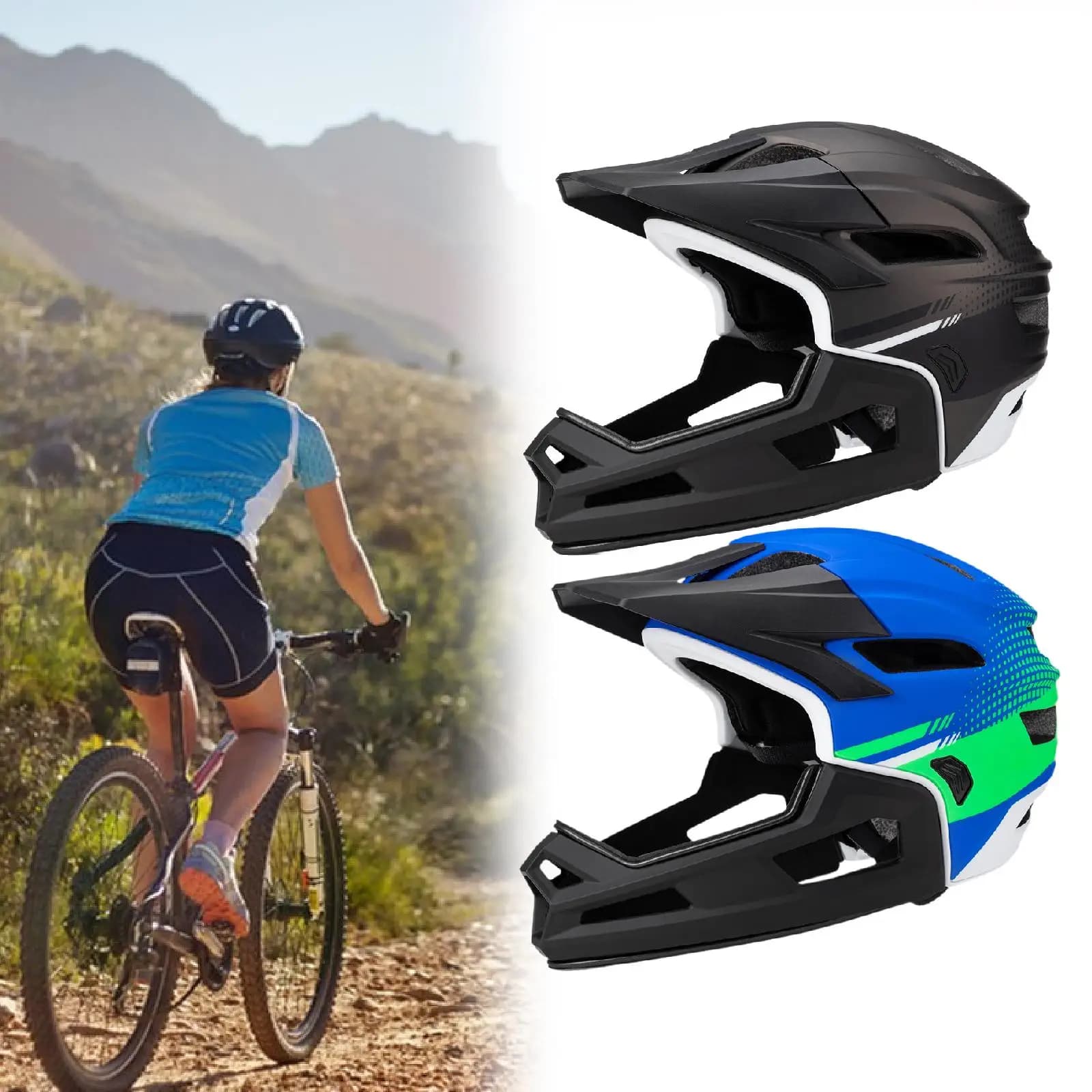 Bicycle Helmet Protective Equipment Full Bike Helmet for Skateboard Mountain Road Bike Pendolarism Horse Riding Outdoor Sports