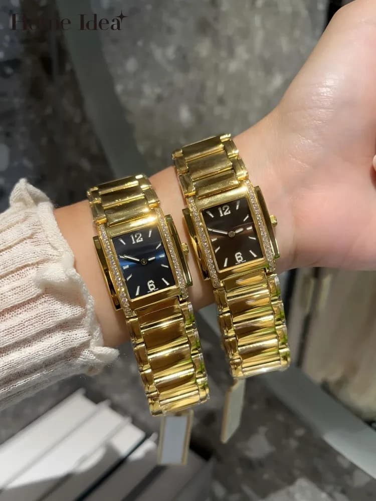 Fashion Classic Design Women Rectangle Quartz Watch High Quality Vintage Elegant Office Ladies Wristwatch Fine Accessories Gift