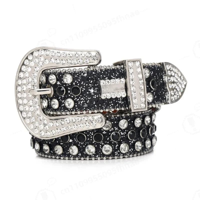 Men Full Rhinestone Inlaid Waist Strap Hip Hop Punk Trendy Decor Belt Matching Jeans Fashion Accessory