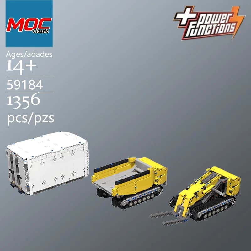 Custom MOC Containerizable Forklift & Tipper Building Block Model Trendy Educational Toys Fun Building Game Set Holiday gifts