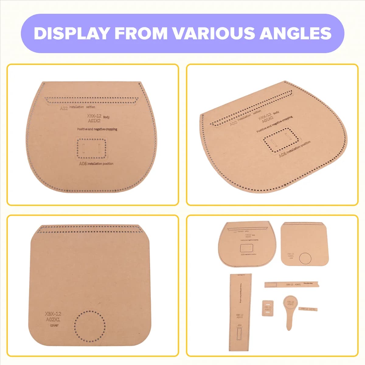 A06K Tool Kit made of leather Kraft bag Sewing pattern Handmade handmade DIY-made DIY Size finished product 21x19x6,5 cm