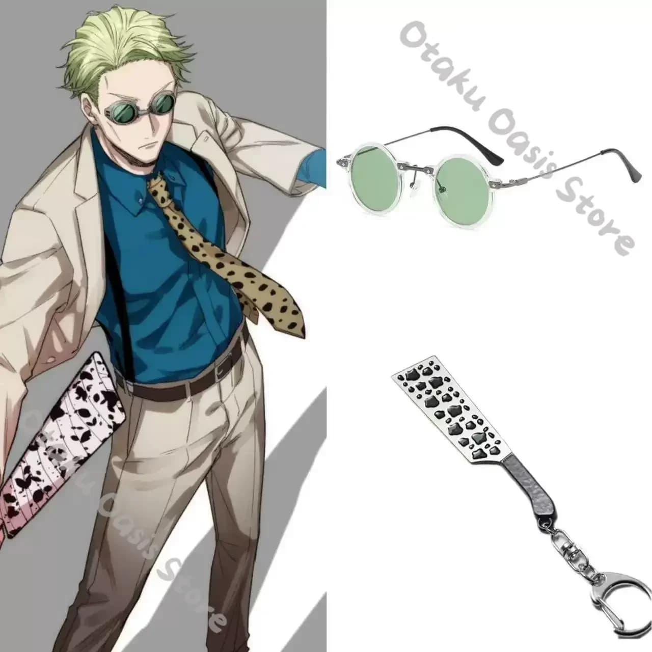 Jujutsu Kaisen Nanami Kento Retro Round Sunglasses Frame Eyeglasses Cosplay Game Role-playing Spectacles Eyewear Halloween Prop