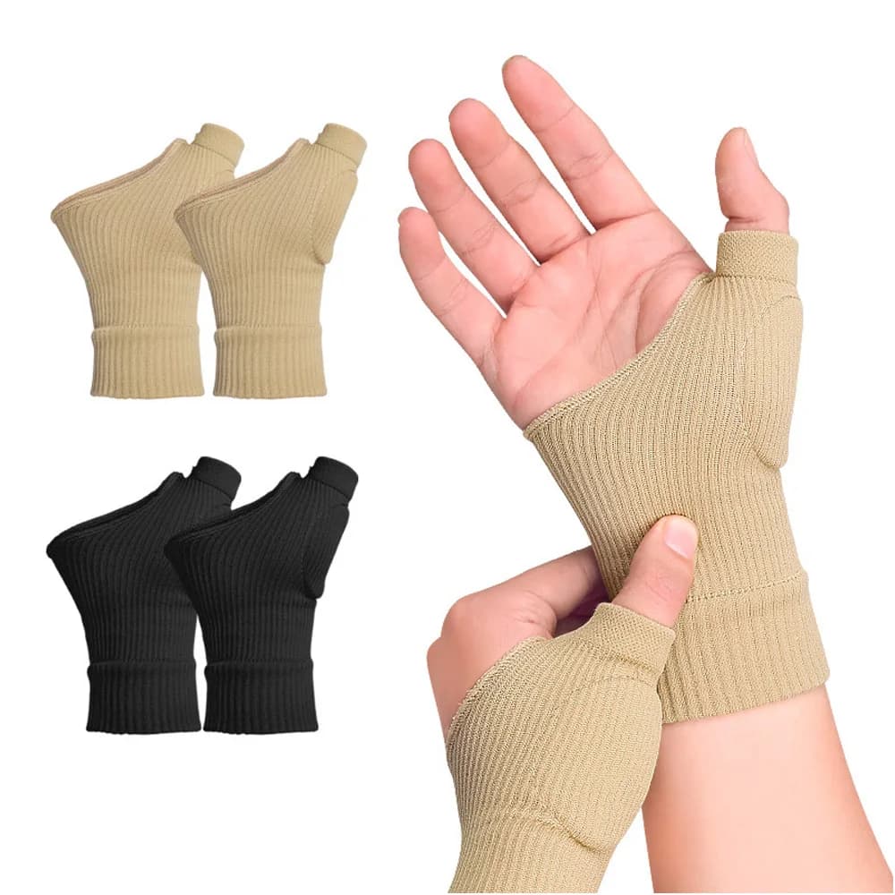 1Pair Wrist Thumb Compression Gloves, Breathable Wrist Support Brace Wrist Sleeve With Gel Thumb Injury Pads Gym Gym Accessories