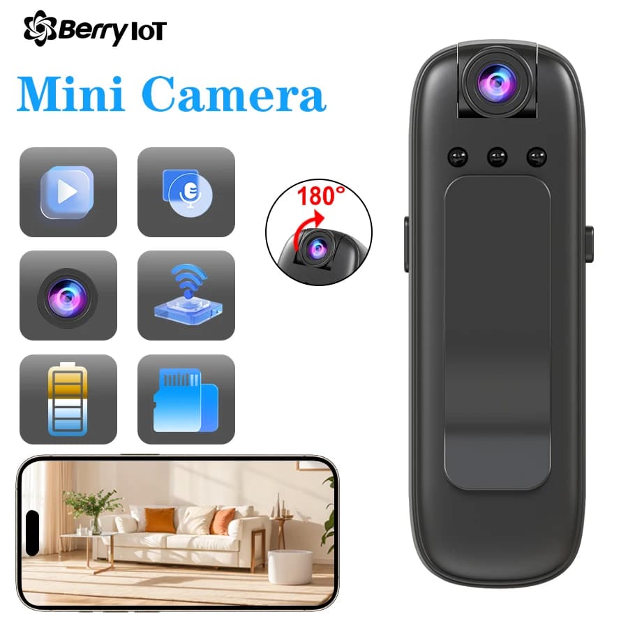 BERRY IOT Mini Camera 1080P Wireless WIFI Surveillance Camera IP HD Night Vision Video Recording Human Shape Detection