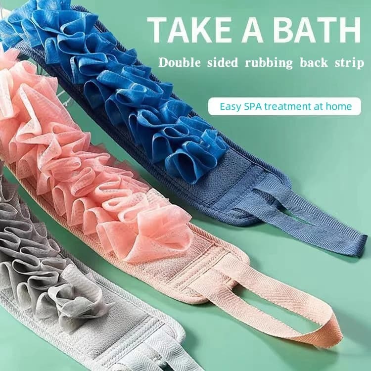 Asciugamano da bagno 2 in 1 con forte sfregamento per la schiena, asciugamano da bagno, barra da bagno, fiore da bagno, fango per sfregamento, asciugamano da bagno per sfregamento domestico