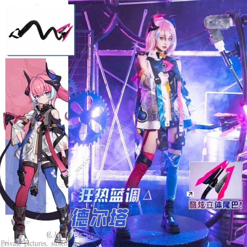 Delta Honkai Impact 3rd Anime Gioco Costume Cosplay Coda Bravo-01 Capitano Febbre Blues Donna Halloween Party Gioco di ruolo Quotidiano